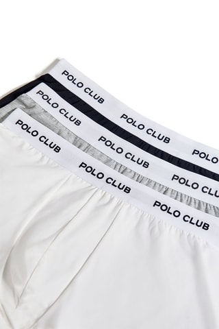 3 boxers Blanc, gris chiné et noir