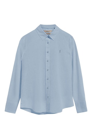 Chemisier regular en lin - Bleu