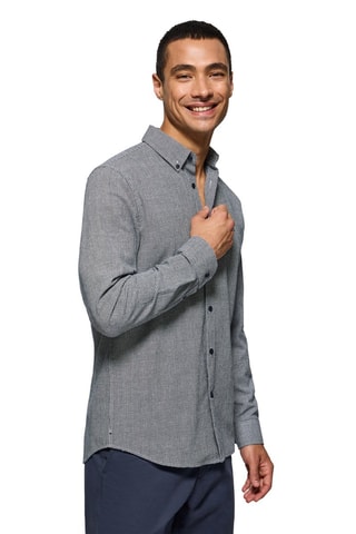 Chemise slim en lin - Bleu marine