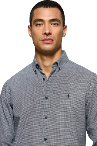 Chemise slim en lin - Bleu marine