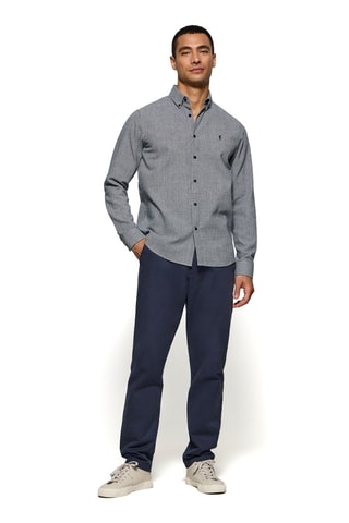 Chemise slim en lin - Bleu marine