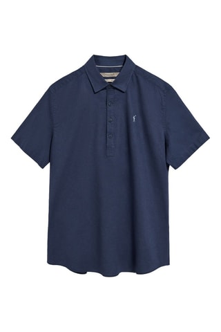 Polo regular en lin - Bleu marine