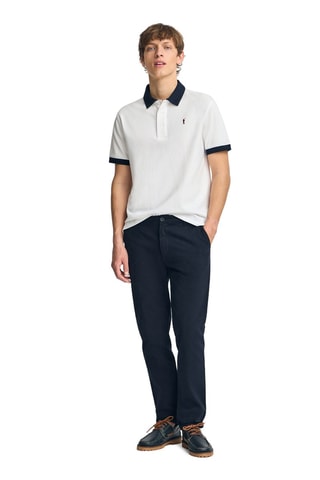 Polo regular - Blanc et bleu marine