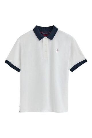 Polo regular - Blanc et bleu marine