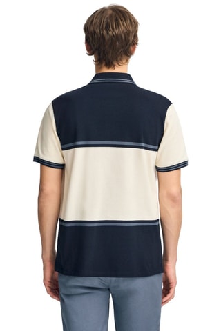 Polo loose - Bleu marine et écru
