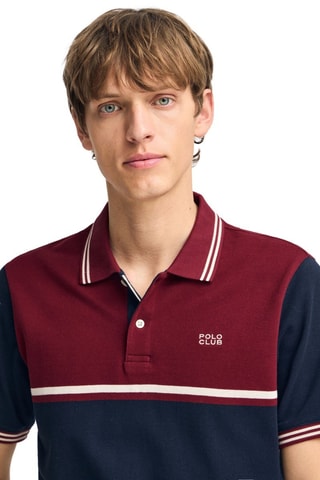 Polo loose - Bordeaux et bleu marine
