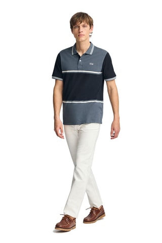 Polo loose - Gris et bleu marine