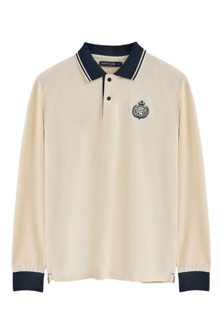 Polo regular - Ecru et bleu marine