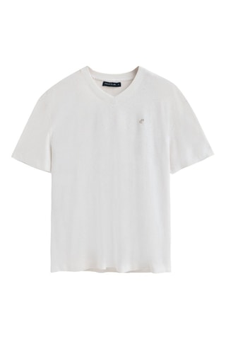 T-shirt regular en lin - Blanc