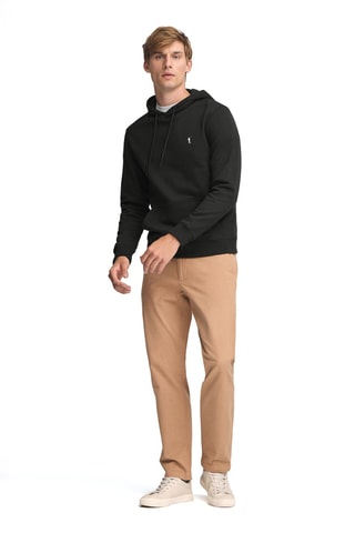 Sweat slim à capuche - Noir