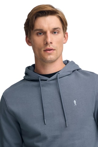 Sweat slim à capuche - Bleu