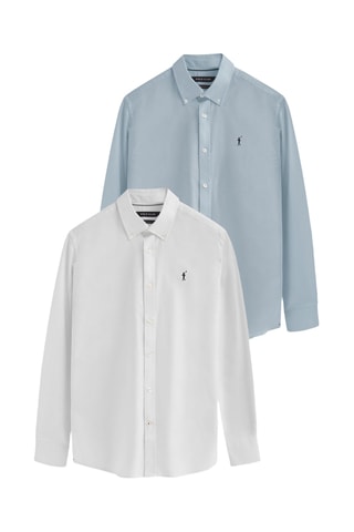 2 chemises regular - Blanc et bleu clair