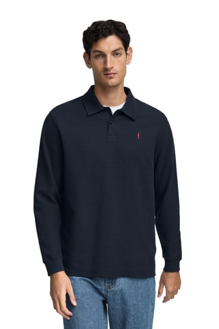 Polo relaxed - Bleu marine