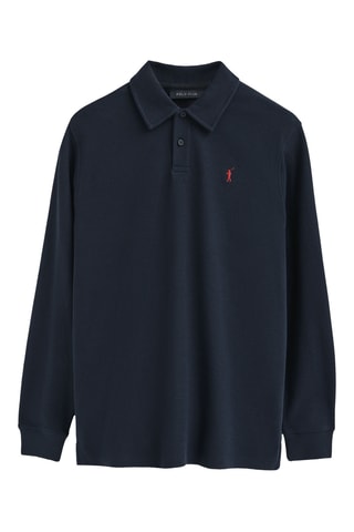 Polo relaxed - Bleu marine