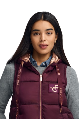Doudoune à capuche sans manches - Bordeaux
