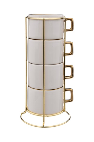 4 mugs empilables en New Bone China - 17 cl