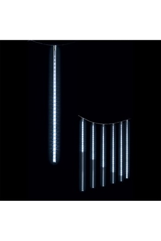 Rideau façade gouttes Noël LED - Blanc froid - 6 m
