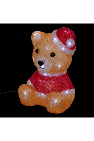 Ourson lumineux de décoration LED - Rouge et marron