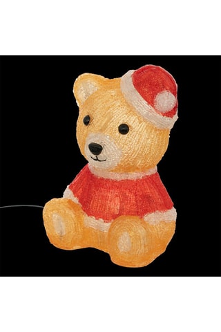 Ourson lumineux de décoration LED - Rouge et marron