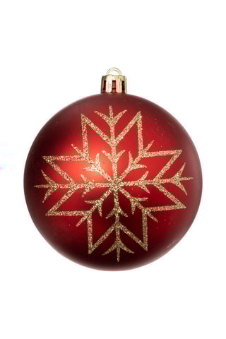 8 boules de Noël - Rouge - 8 cm 