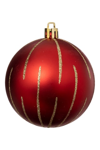 8 boules de Noël - Rouge - 8 cm 