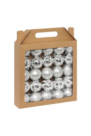 25 boules de Noël - Argenté - 6 cm 