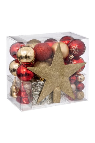 44 décorations sapin de Noël - Rouge