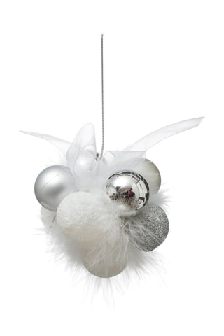 Décoration de Noël - Argenté et blanc - 8 cm
