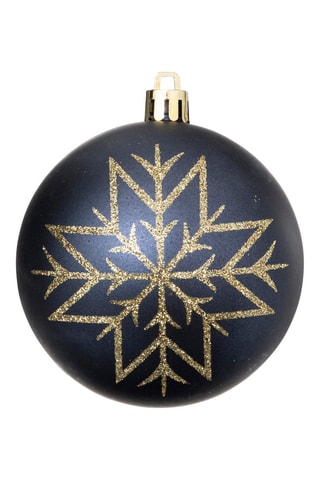 8 boules de Noël - Bleu et doré - 8 cm 