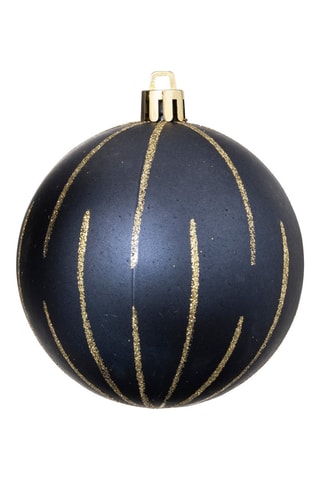 8 boules de Noël - Bleu et doré - 8 cm 