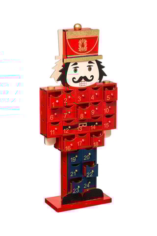 Calendrier de l'avent - Rouge - 20,2 x 8 x 47,8 cm 