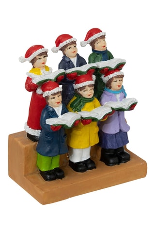 Santon de Noël choral - 6,2 x 4 x 8 cm - Rouge et blanc