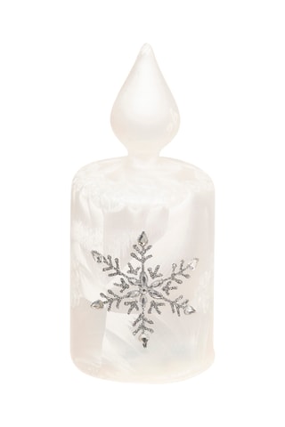 Décoration de Noël lumineuse - 7,5 x 16,5 cm - Ecru