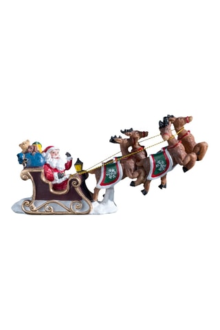 Traîneau du Père Noël - 7 x 14,2 x 3,6 cm - Rouge et marron foncé