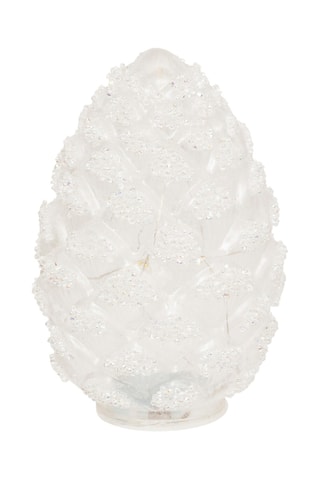 Pomme de pin lumineuse - 11,5 x 18 cm - Blanc