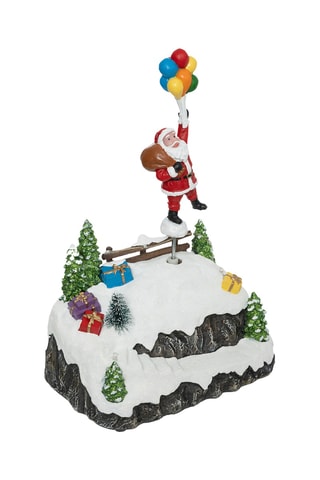 Père Noël et ballons LED - Blanc
