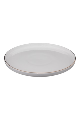 6 assiettes plates en porcelaine - 27 cm