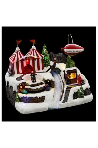 Village de noël musical LED - Blanc et vert clair