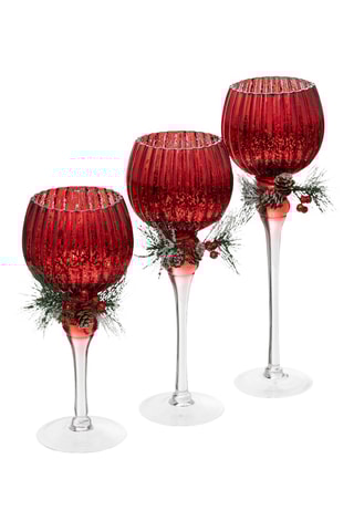 3 photophores - 13 cm - Rouge