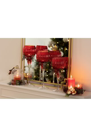 3 photophores - 13 cm - Rouge