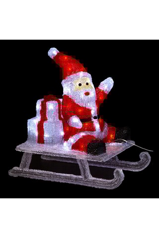 Père Noël sur luge LED - Rouge