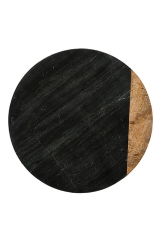 Plateau tournant en marbre et manguier - 30 cm