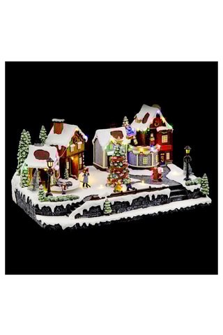 Village de noël musical LED - Blanc et vert