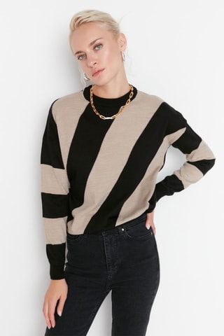 Camisola Camel e preto