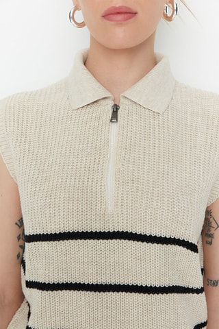 Camisola sem mangas Bege