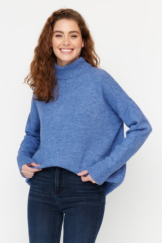 Camisola oversize Azul-claro mesclado