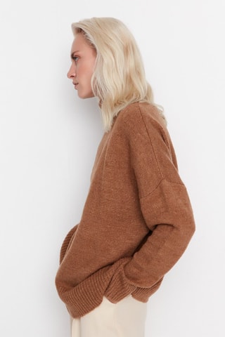 Camisola oversize Castanho-claro mesclado