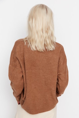 Camisola oversize Castanho-claro mesclado