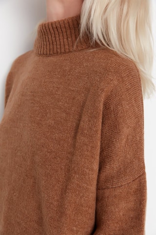 Camisola oversize Castanho-claro mesclado