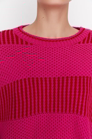 Camisola às riscas Fúcsia e vermelho